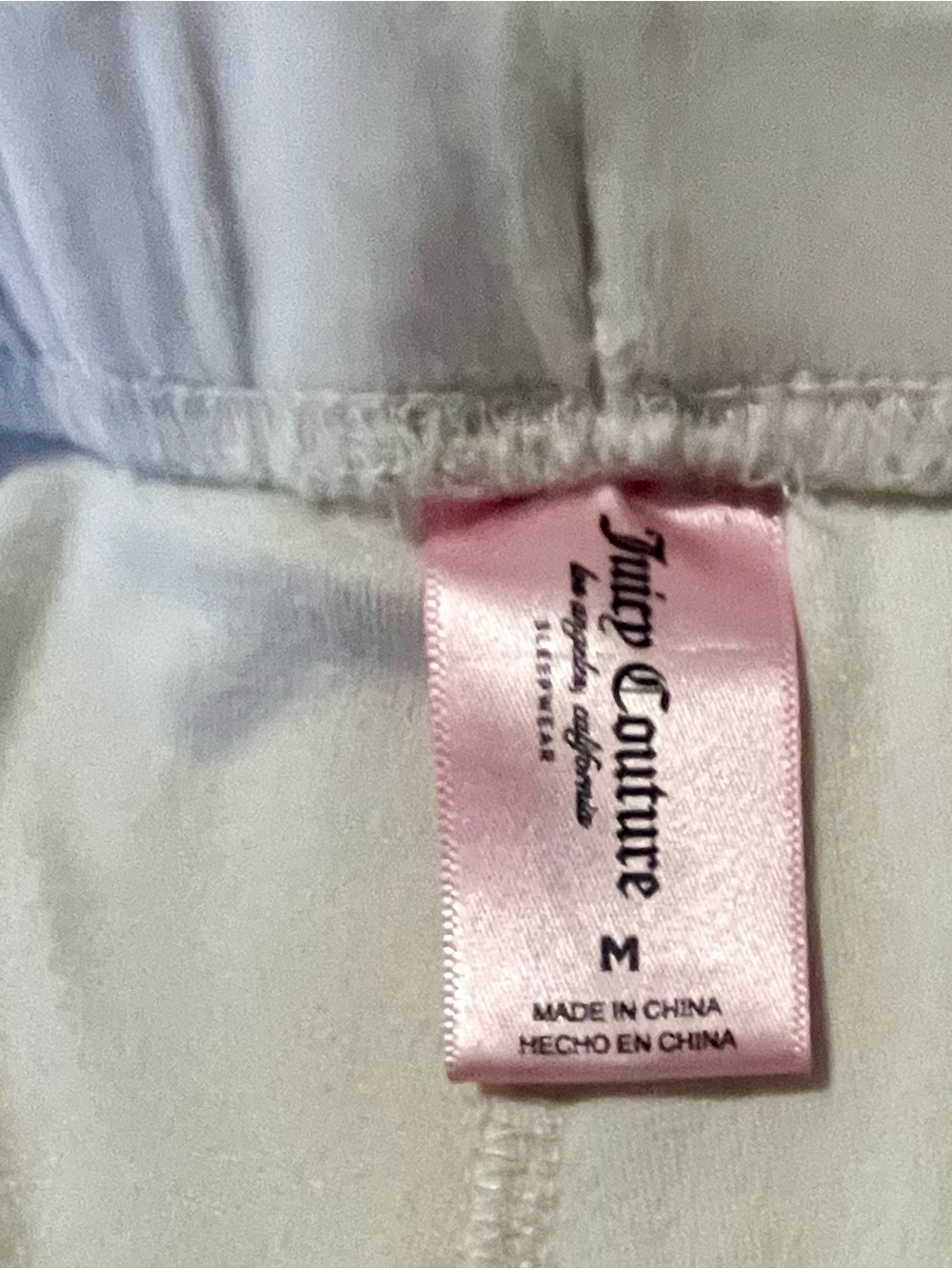 Juicy Couture Velour Pajama Set Size M Pastel Parchment Rhinestone Joggers - Picture 5 of 6